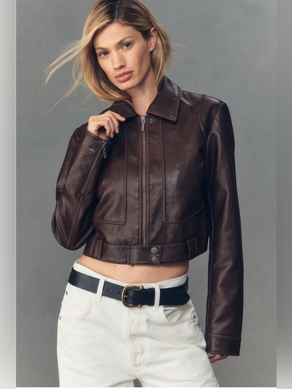 Pilcro Rumi Shrunken Faux Leather
Moto Jacket
